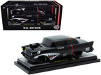 1957 Chevrolet 150 Sedan "Maj. Bruiser" Matt Black with Red Stripe and Shark Mouth Graphics Limited Edition to 6650 pieces Worldwide 1/24 Diecast Model Car by M2 Machines-2
