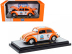 1952 Volkswagen Beetle Deluxe Model "EMPI Power Rules" Orange and White with Graphics Limited Edition to 6650 pieces Worldwide 1/24 Diecast Model Car by M2 Machines-0