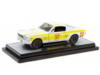 1966 Ford Mustang 2+2 GT #57 "Shell Oil" White with Yellow Stripes Limited Edition to 5650 pieces Worldwide 1/24 Diecast Model Car by M2 Machines-0
