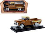 1958 Chevrolet Apache Cameo Pickup Truck Brown with Beige Top Limited Edition to 5250 pieces Worldwide 1/24 Diecast Model Car by M2 Machines-2