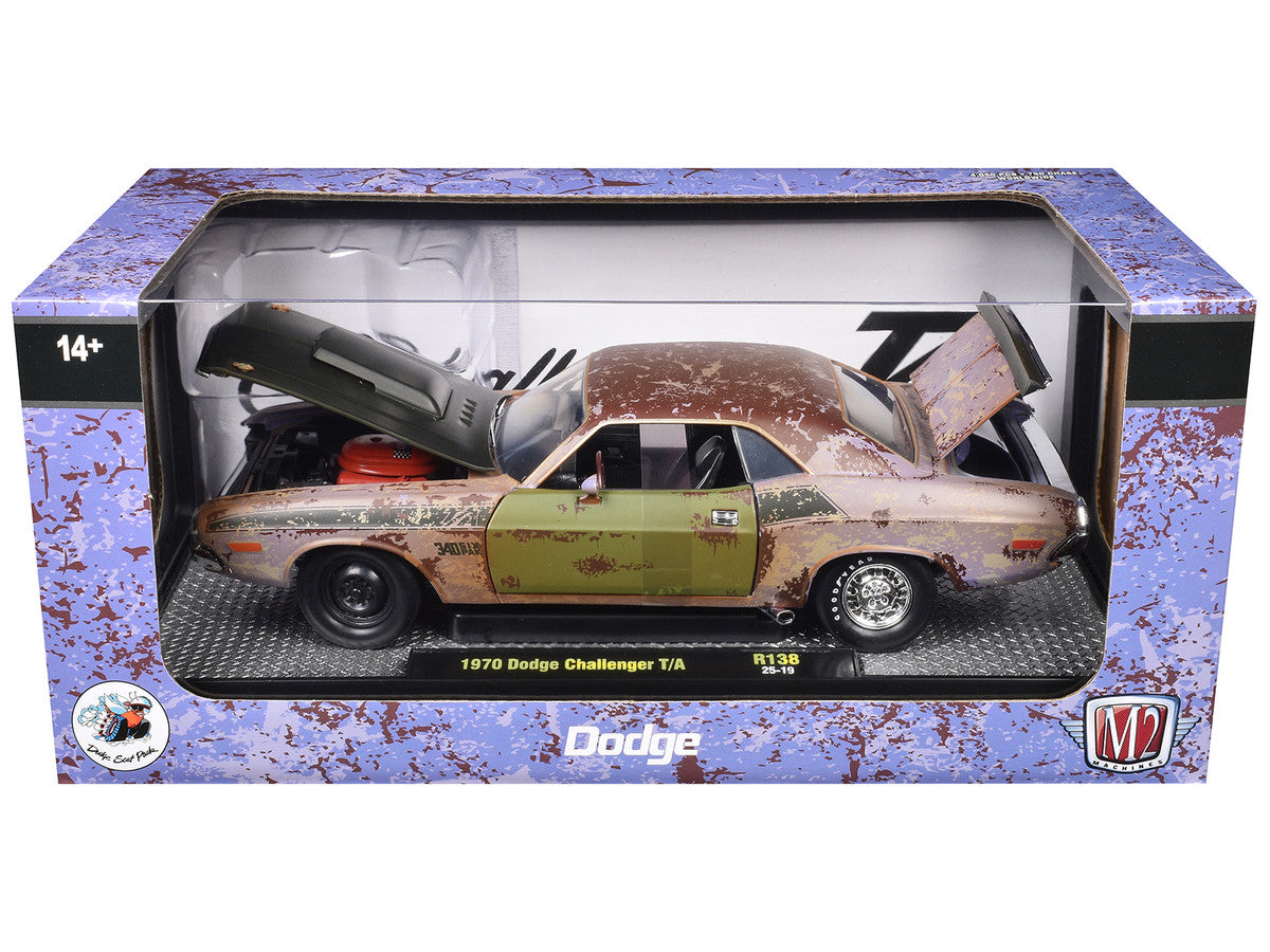 1970 Dodge Challenger T/A Rusted Limited Edition to 4050 pieces Worldwide 1/24 Diecast Model Car by M2 Machines-1