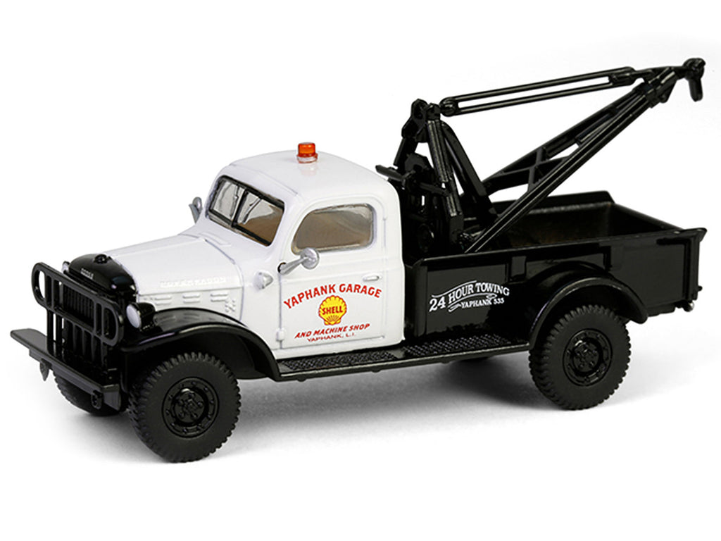 1945 Dodge Power Wagon Wrecker Tow Truck "Shell Oil" White and Black "Running on Empty" Series 17 1/64 Diecast Model Car by Greenlight-0