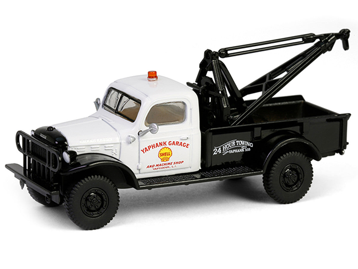 1945 Dodge Power Wagon Wrecker Tow Truck "Shell Oil" White and Black "Running on Empty" Series 17 1/64 Diecast Model Car by Greenlight-0