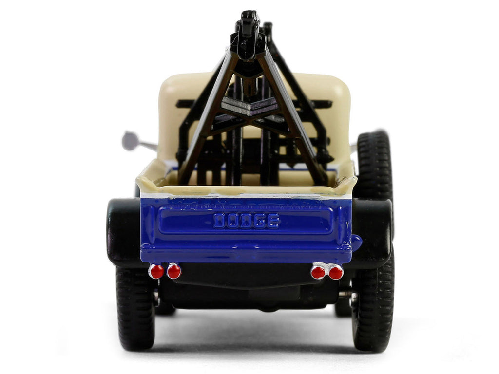 1948 Dodge Power Wagon Wrecker Tow Truck Beige and Blue "Chevron Special Edition" Series 1 1/64 Diecast Model Car by Greenlight-0