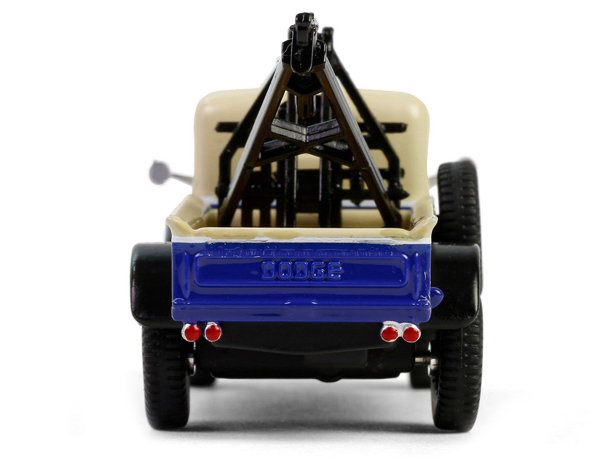 1948 Dodge Power Wagon Wrecker Tow Truck Beige and Blue "Chevron Special Edition" Series 1 1/64 Diecast Model Car by Greenlight-0