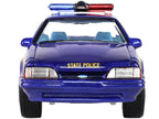 1988 Ford Mustang "New York State Police" Blue with Yellow Stripes and Blue Interior "Hot Pursuit" Series 8 1/64 Diecast Model Car by Greenlight-2