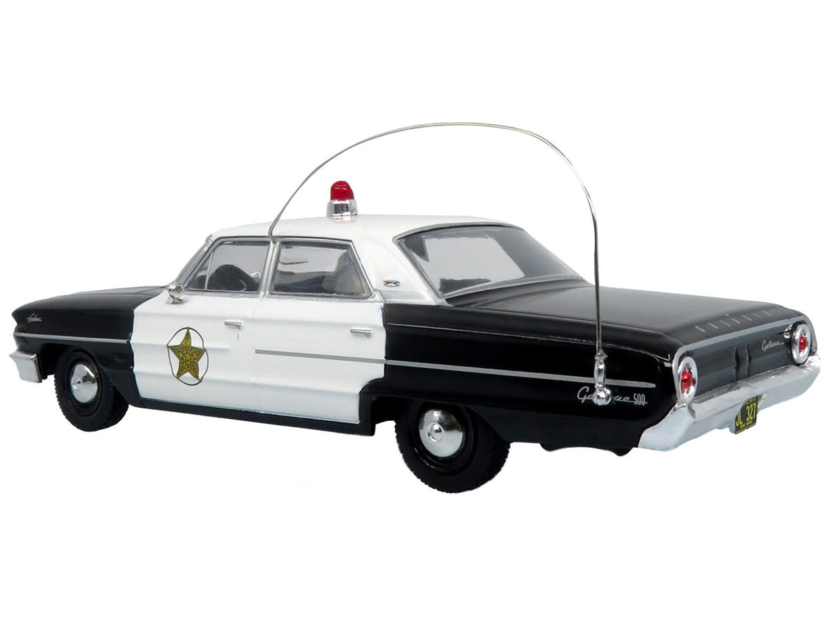 1964 Ford Galaxie 500 Police Car "Mount Airy Mayberry Sheriff" Black and White 1/43 Diecast Model by Iconic Replicas-1