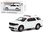 2022 Dodge Durango Pursuit Police Car with Lights White "Hot Pursuit" "Hobby Exclusive" Series 1/64 Diecast Model Car by Greenlight-0