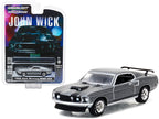 1969 Ford Mustang Boss 429 Gray Metallic with Black Stripes "John Wick" (2014) Movie "Hollywood Series" Release 18 1/64 Diecast Model Car by Greenlight-0