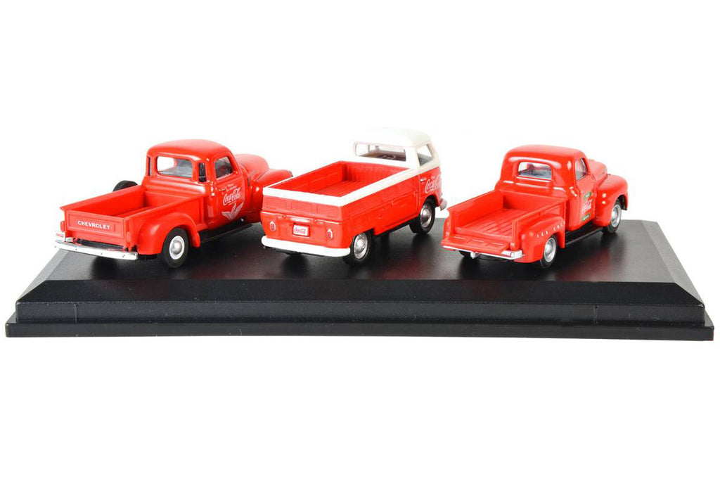 "Classic Pickups" Gift Set of 3 Pickup Trucks "Coca Cola" 1/72 Diecast Model Cars by Motorcity Classics-1