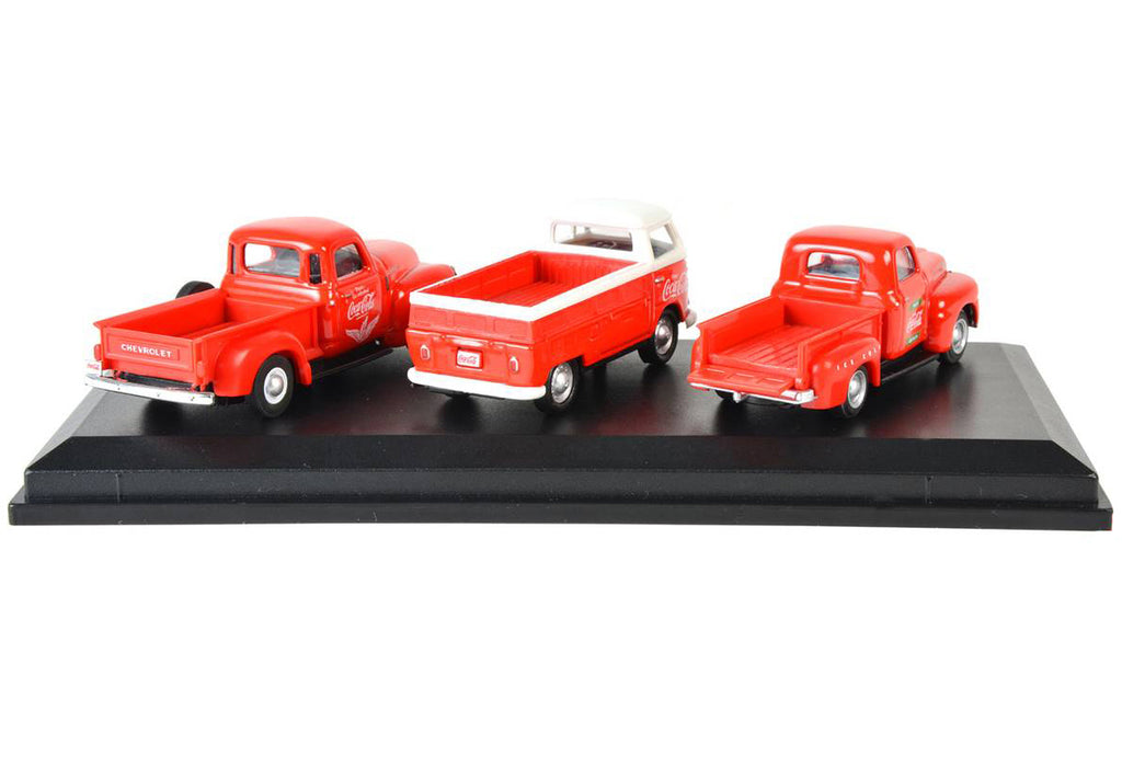 "Classic Pickups" Gift Set of 3 Pickup Trucks "Coca Cola" 1/72 Diecast Model Cars by Motorcity Classics