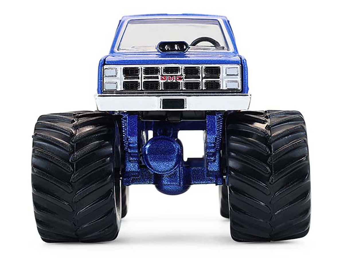 1982 GMC Sierra 2500 Monster Truck "Moonshiner!" Blue Metallic with Stripes "Kings of Crunch" Series 16 1/64 Diecast Model Car by Greenlight-1