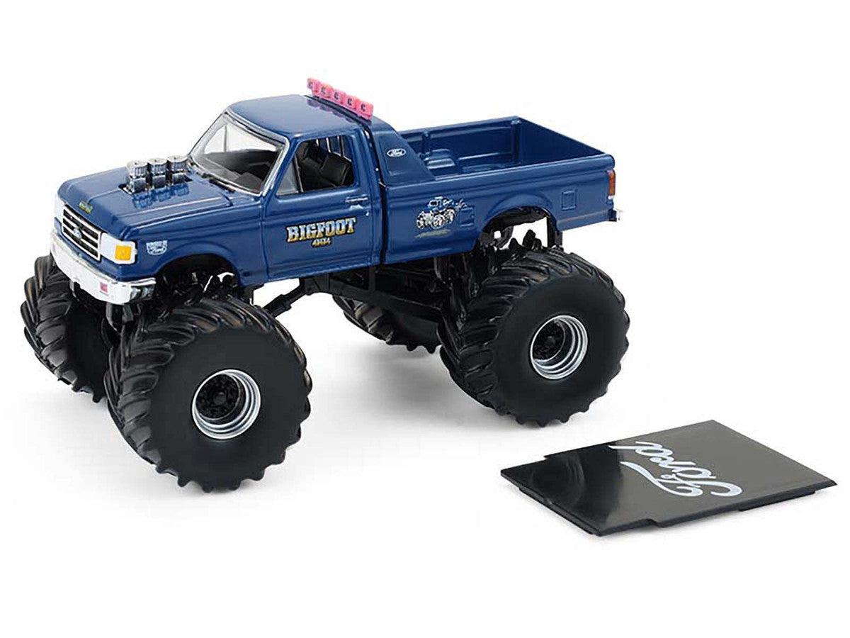 1990 Ford F-350 Monster Truck "Bigfoot #4" Blue "Kings of Crunch" Series 16 1/64 Diecast Model Car by Greenlight-1