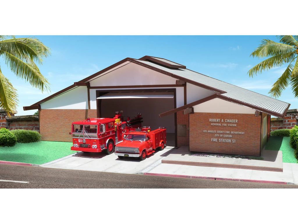 Los Angeles County Fire Department Fire Station 51 Diorama EZ Assembly Kit "Emergency!" Series 1/50 Model by Iconic Replicas-2