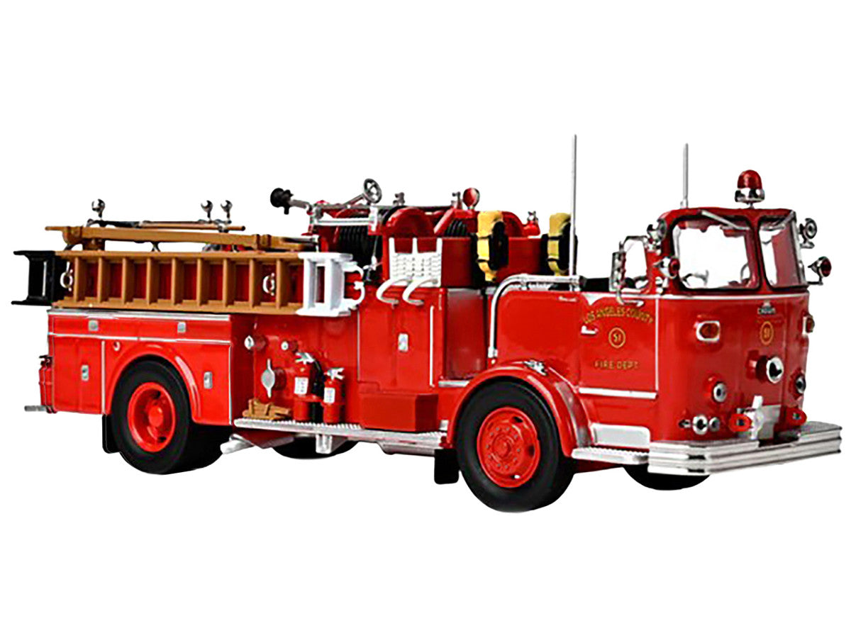 1965 Crown Firecoach Fire Engine "Los Angeles County Fire Department" LA County FD (LACFD) "Emergency!" Series Limited Edition to 2500 pieces Worldwide 1/50 Diecast Model by Iconic Replicas-1