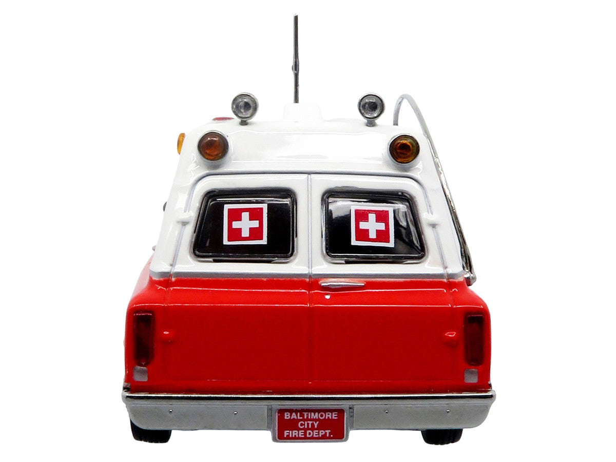 1969 Chevrolet C-10 Ambulance "Baltimore City Fire Department" White and Red "5 Alarm" Series Limited Edition 1/50 Diecast Model by Iconic Replicas-2