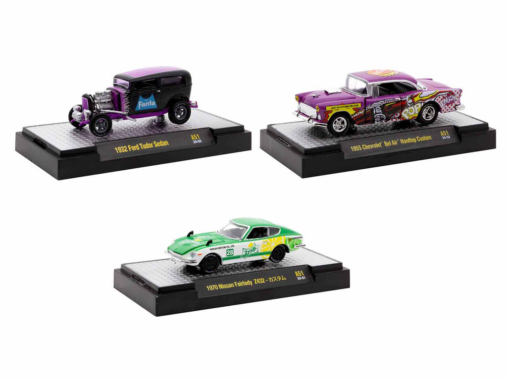 "Sodas" Set of 3 pieces Release 51 Limited Edition to 10000 pieces Worldwide1/64 Diecast Model Cars by M2 Machines