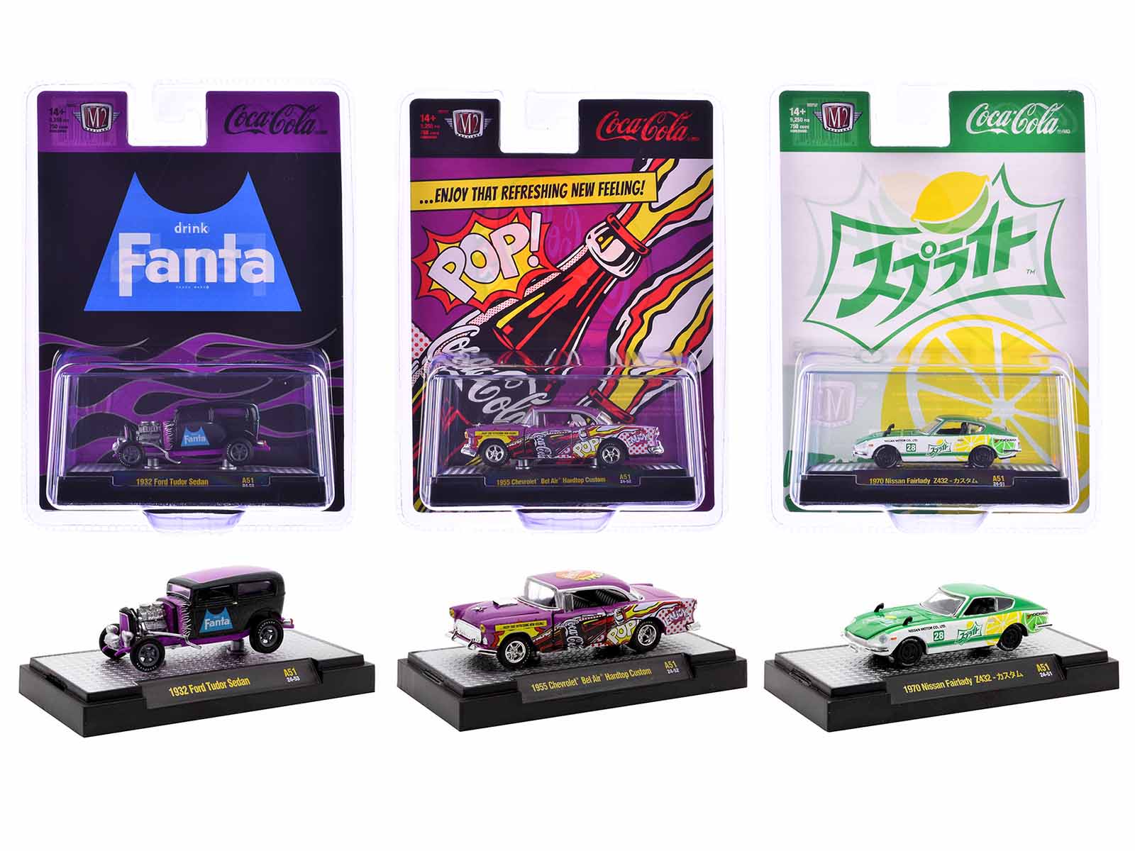"Sodas" Set of 3 pieces Release 51 Limited Edition to 10000 pieces Worldwide1/64 Diecast Model Cars by M2 Machines
