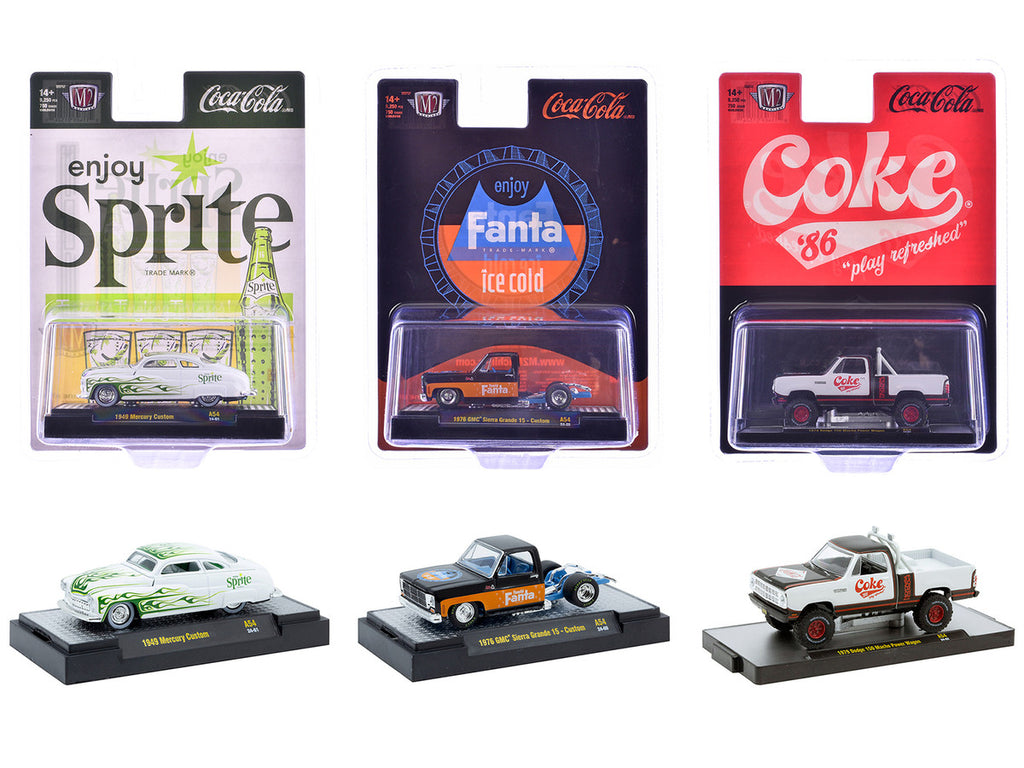 "Sodas" Set of 3 pieces Release 54 Limited Edition to 10000 pieces Worldwide 1/64 Diecast Model Cars by M2 Machines-3