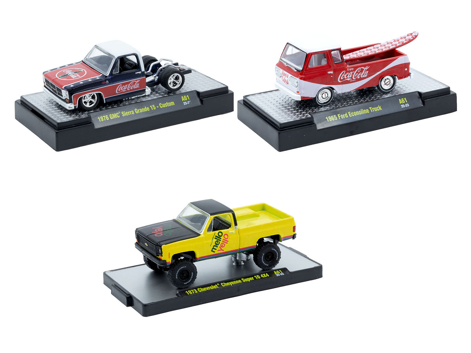 "Sodas" Set of 3 pieces Release 61 Limited Edition to 10000 pieces Worldwide 1/64 Diecast Model Cars by M2 Machines