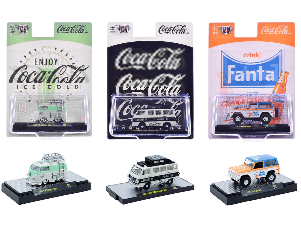"Sodas" Set of 3 pieces Release 64 Limited Edition to 5400 pieces Worldwide 1/64 Diecast Model Cars by M2 Machines-0