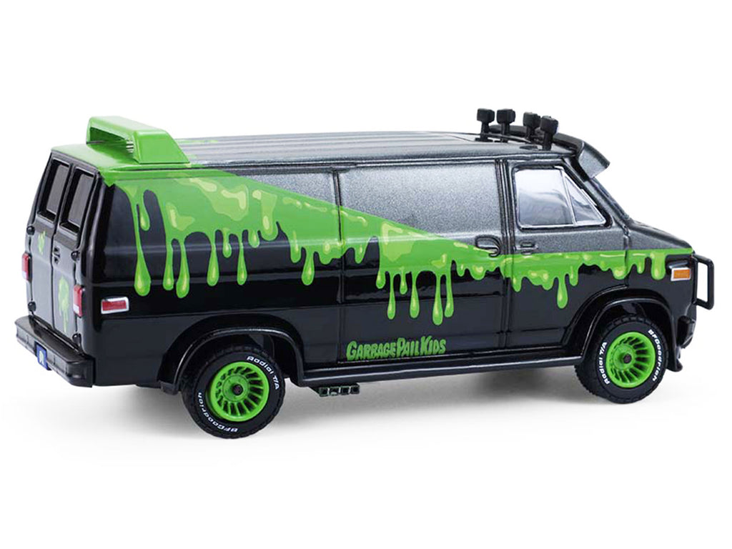 1983 GMC Vandura Van Gray Metallic and Black with Green Slime Graphics "Petey Da Fool" "Garbage Pail Kids" Series 8 1/64 Diecast Model Car by Greenlight-2