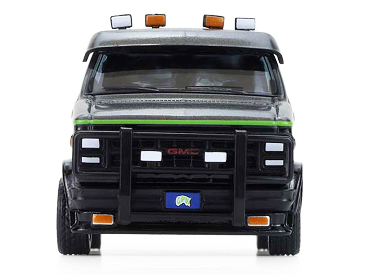 1983 GMC Vandura Van Gray Metallic and Black with Green Slime Graphics "Petey Da Fool" "Garbage Pail Kids" Series 8 1/64 Diecast Model Car by Greenlight-3