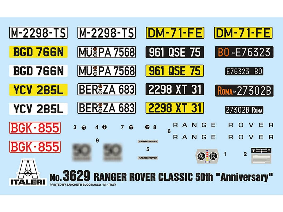 Skill 3 Model Kit Land Rover Range Rover Classic 50th Anniversary 1/24 Scale Model by Italeri-3