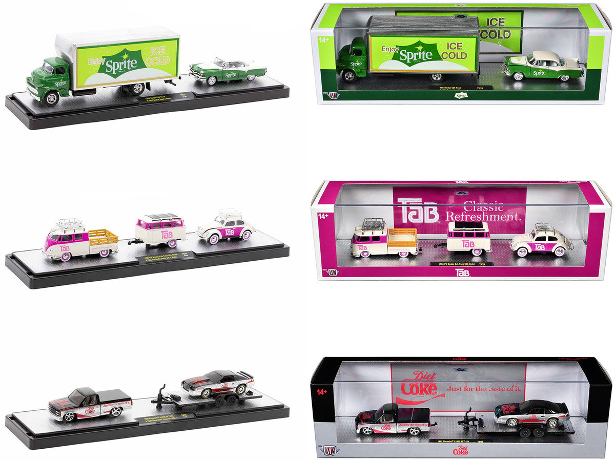 Auto Haulers "Soda" Set of 3 pieces Release 26 Limited Edition to 9600 pieces Worldwide 1/64 Diecast Models by M2 Machines-0
