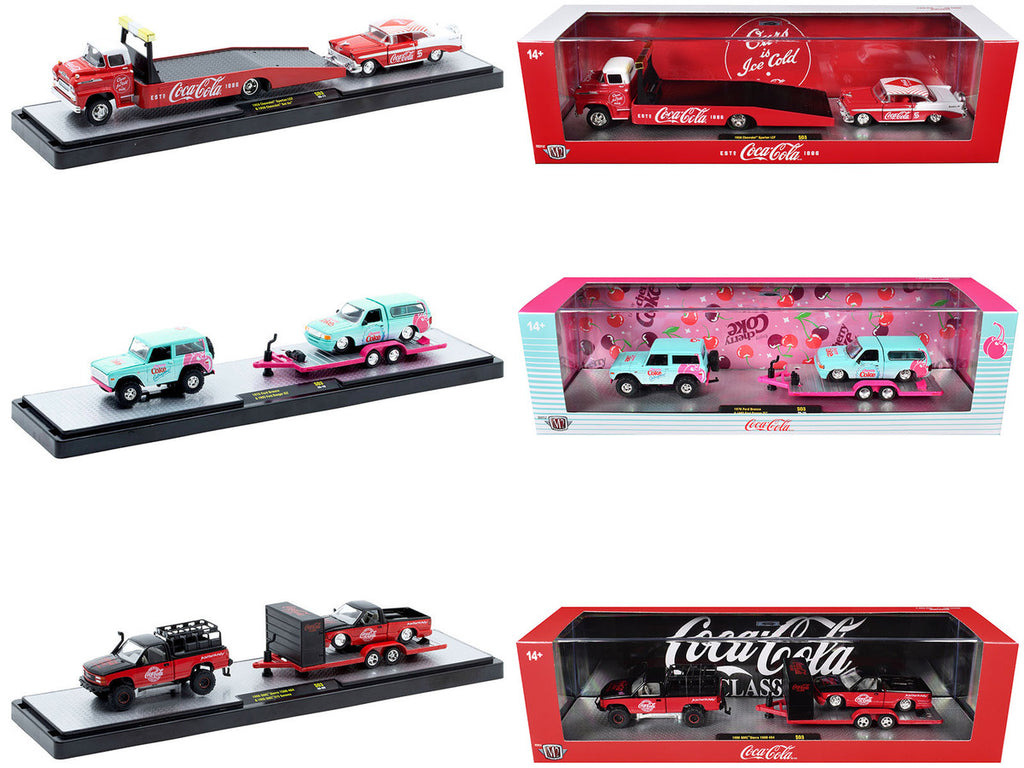 Auto Haulers "Coca-Cola" Set of 3 pieces Release S03 Limited Edition to 4800 pieces Worldwide 1/64 Diecast Model by M2 Machines-0