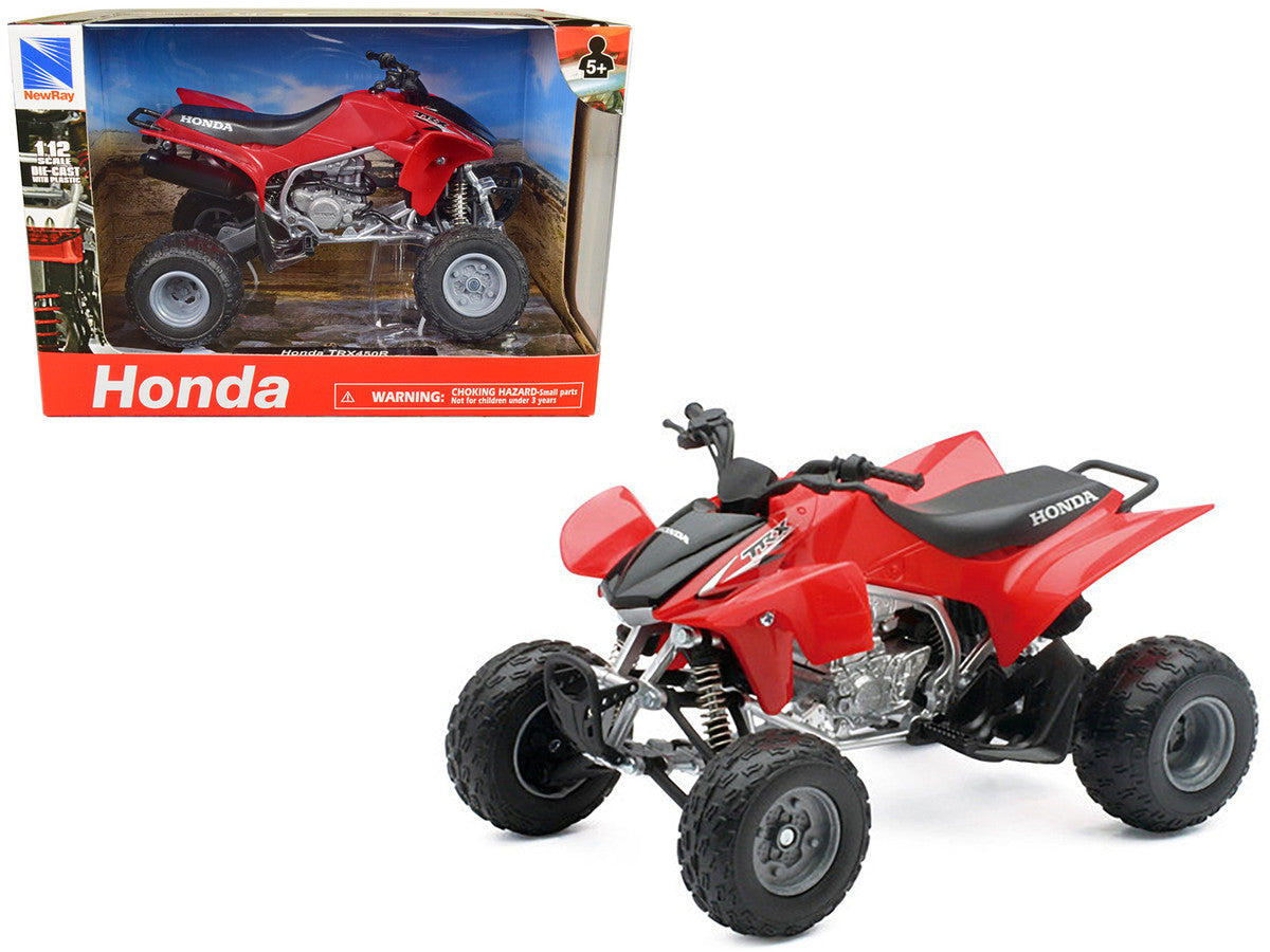 Honda TRX 450R ATV Red 1/12 Diecast Motorcycle Model by New Ray-2