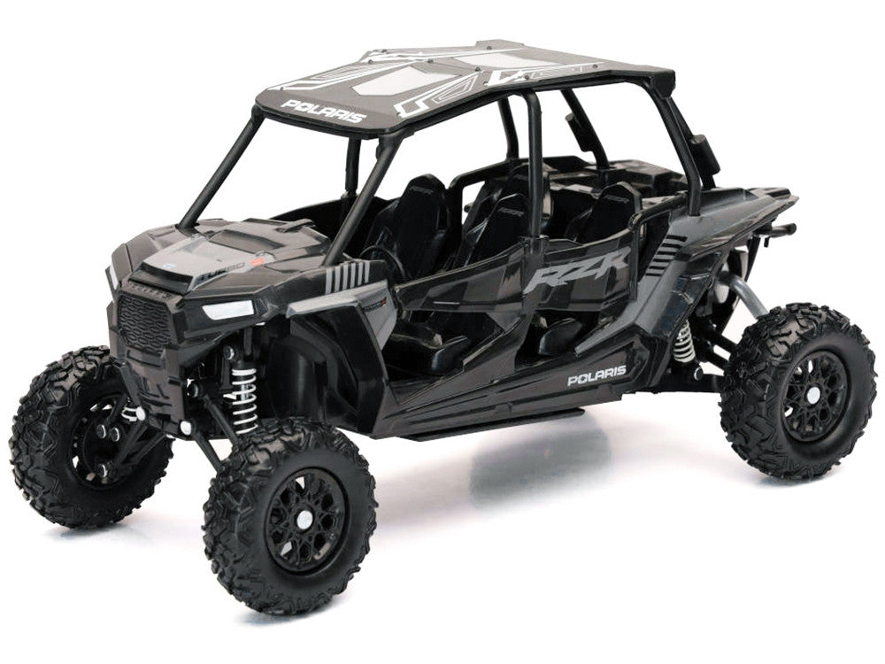 Polaris RZR XP 4 Turbo EPS Sport UTV Onyx Black with Gray Graphics 1/18 Diecast Model by New Ray-0