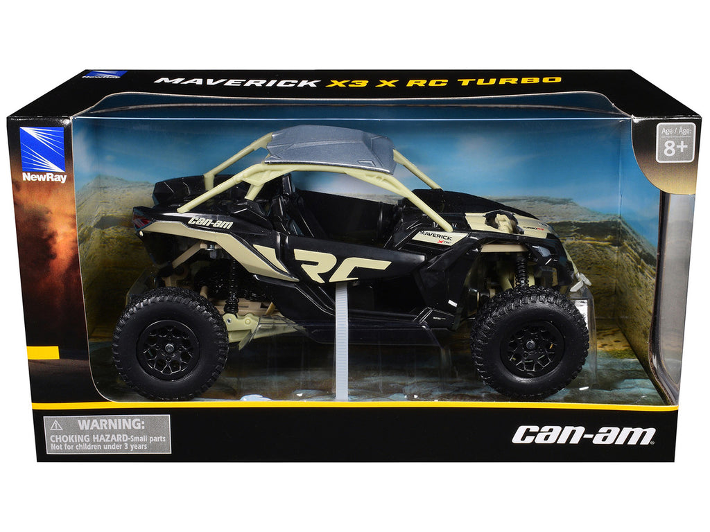 Can-Am Maverick X3 XRC Turbo ATV Tan and Black with Silver Top cast 1/18 Diecast Model by New Ray-1