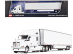 Kenworth T680 with 76" High Roof Sleeper and 53' Smooth Sided Dry Goods Trailer White 1/64 Diecast Model by DCP/First Gear-0
