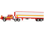 White Western Star 4900 with 36" Vintage Flat Top Sleeper and Wilson 40' Vintage Refridgerated Trailer Red and White with Stripes 1/64 Diecast Model by DCP/First Gear-1