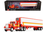 White Western Star 4900 with 36" Vintage Flat Top Sleeper and Wilson 40' Vintage Refridgerated Trailer Red and White with Stripes 1/64 Diecast Model by DCP/First Gear-3