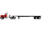 White Western Star 4900 Day Cab with 48’ Utility Flatbed Trailer Viper Red 1/64 Diecast Model by DCP/First Gear-0