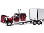 Peterbilt 589 with 58" Flat Top Sleeper and 53' Utility Trailer Legendary Red with Black Top 1/64 Diecast Model by DCP/First Gear-1