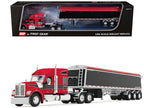 Kenworth W990 with 76" Mid-Roof Sleeper and Lode King Distinction Hopper Trailer Red and Black 1/64 Diecast Model by DCP/First Gear-4