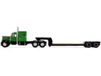 Peterbilt 351 with 60" Vintage Sleeper and Rogers Vintage Lowboy Trailer Green with Black Trailer 1/64 Diecast Model by DCP/First Gear-1