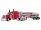Peterbilt 379 with 63" Mid-Roof Sleeper and Heil Fuel Tank Trailer "Rapid Roberts" Red 1/64 Diecast Model by DCP/First Gear-0