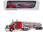 Peterbilt 379 with 63" Mid-Roof Sleeper and Heil Fuel Tank Trailer "Rapid Roberts" Red 1/64 Diecast Model by DCP/First Gear-2