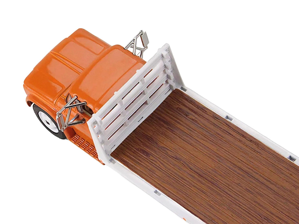 GMC 4000 Flatbed Truck Omaha Orange 1/64 Diecast Model by DCP/First Gear-2