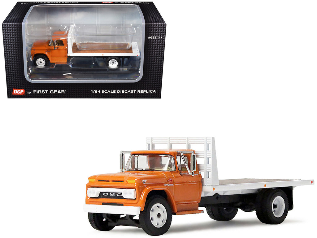 GMC 4000 Flatbed Truck Omaha Orange 1/64 Diecast Model by DCP/First Gear-3