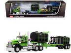 Kenworth W900 Day Cab with Demco 42' Liquid Fertilizer Tender Trailer Green and Black 1/64 Diecast Model by DCP/First Gear-2