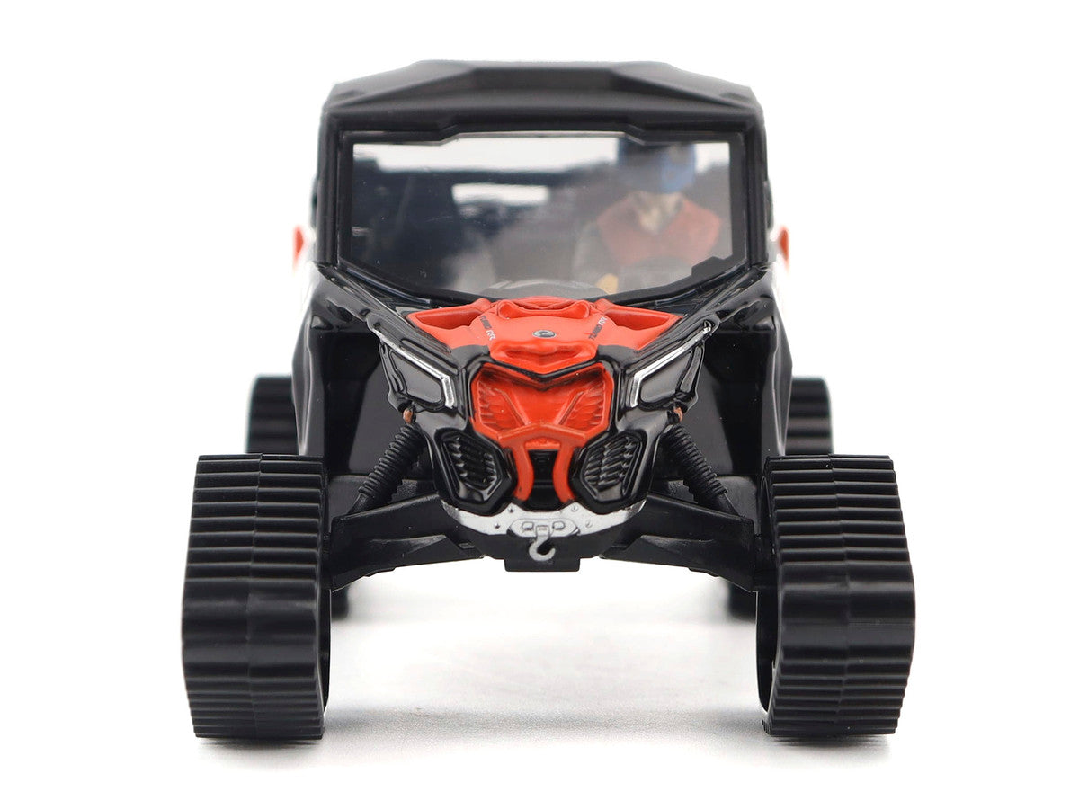 Can-Am Maverick X3 X RS Turbo RR Winter Version Chalk Gray and Magma Red with Driver Figure 1/32 Diecast Model by BRP Models-3