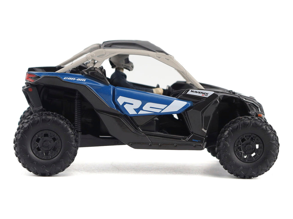 Can-Am Maverick X3 X RS Turbo RR Intense Blue and Chalk Gray with Driver Figure 1/32 Diecast Model by BRP Models-1