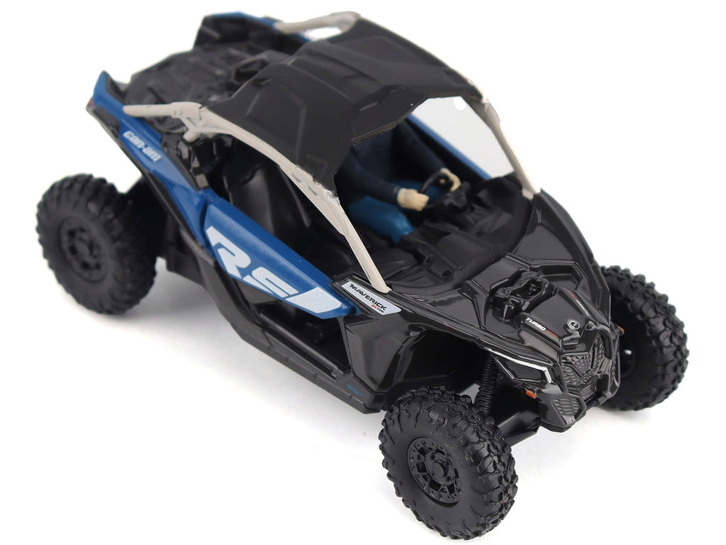 Can-Am Maverick X3 X RS Turbo RR Intense Blue and Chalk Gray with Driver Figure 1/32 Diecast Model by BRP Models-3