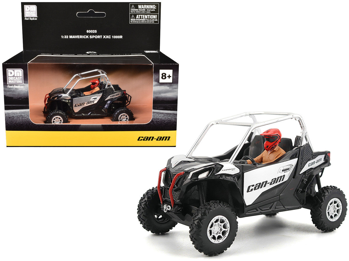 Can-Am Maverick Sport XXC 1000R Silver Metallic and Black with Driver Figure 1/32 Diecast Model by BRP Models-4