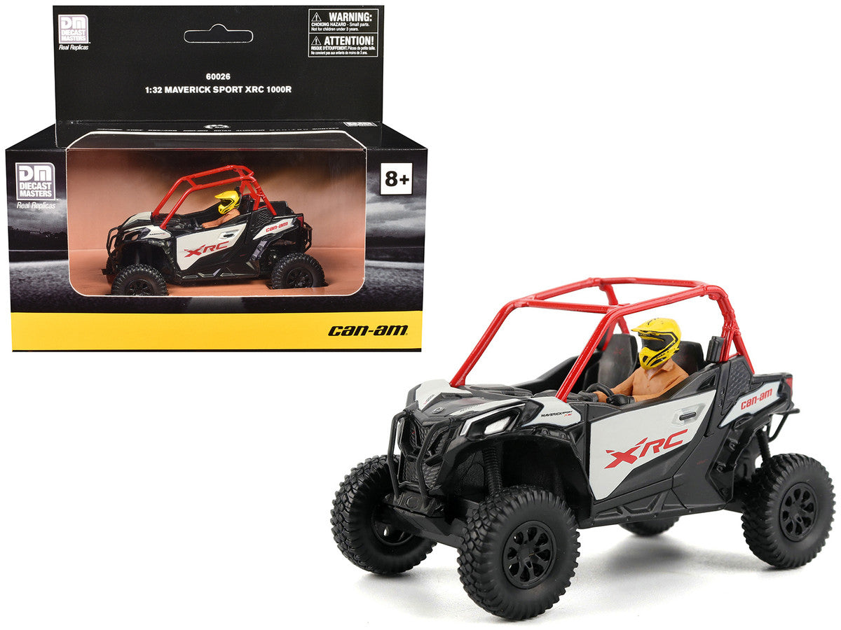 Can-Am Maverick Sport XRC 1000R Red and Gray with Driver Figure 1/32 Diecast Model by BRP Models-4